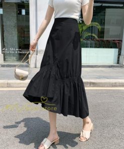 スカート | ボトムス レディース きれいめ 40代 30代 春秋 ロング丈 綿おしゃれ カジュアル 無地 通勤 OL 韓国風 通学 不規則 お出かけ 夏物 上品 着痩せ