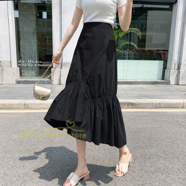 スカート | ボトムス レディース きれいめ 40代 30代 春秋 ロング丈 綿おしゃれ カジュアル 無地 通勤 OL 韓国風 通学 不規則 お出かけ 夏物 上品 着痩せ