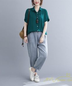 シャツ・ブラウス | シャツ レディース 半袖 トップス ゆったり 羽織り 前開き ブラウス 20代30代40代 無地