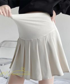 スカート | マタニティレディース ミニ夏 サマー マタニティウェア きれいめ プリーツ可愛い ママ おしゃれ 韓国風 無地 ウエスト調整 上品