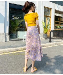 スカート | レディース シフォン フレア マキシ ロングウエストゴム マキシ花柄 ゆったり 20代30代40代50代 通勤通学 普通着 お出かけ お呼ばれ