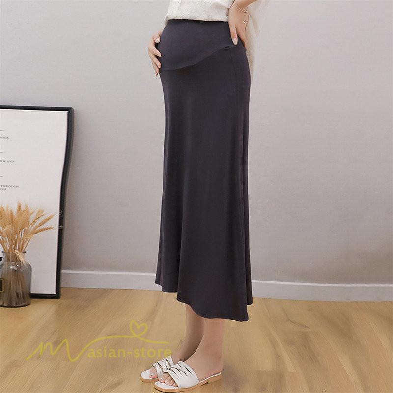 スカート | マタニティレディース Aラインロング丈 マタニティウェア 妊婦服 カジュアル 体型カバー 春 夏 ウエスト調整 ゆったり マタニティ