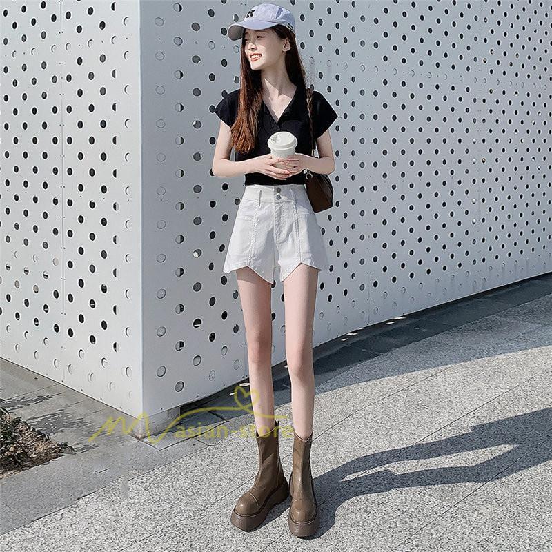 ショートパンツ | レディース デニム 短パン ジーンズ ボトムス 20代30代40代 カジュアル お出かけ 通勤通学 韓国風 ファッション 上品 着痩せ