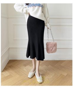 スカート | ロングレディース ウエストゴム きれいめ 会社 高身長 低身長 マーメイド 歩きやすい 着痩せ ニット 2022秋冬新作 セクシー 韓国ファッション 大人上品