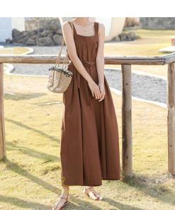 ノースリーブ | サロペット レディース 無地 着痩せ キャミサロペット 可愛い 20代 30代 カジュアル 春 夏 秋 韓国風 ゆったり パンツ コーデ プルオーバー