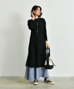 セットアップ | ワンピース 秋スカート レディース 秋物 ロングワンピース ロングスカート フリーサイズ 2点セット 着回し ウエストゴム 可愛い ゆったり 無地