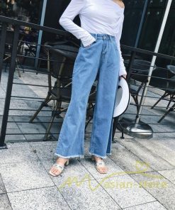 在庫ある | 短納期デニムワイドパンツ レディースボトムスジーンズ 九分丈パンツ デニムボトムス デニムパンツ 春夏秋 薄手 ゆったり 通学通勤 着痩せ ハイウエスト OL 無地