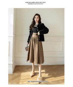 スカート | ロング秋 冬 レディース ボトムス ロング フレアAライン プリーツ 30代 40代 50代  ラシャ 送料無料 暖か 2022年秋冬 通勤 通学