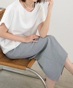 ロングスカート | バックスリット ニットスカート 無地