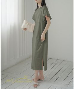 ミディアム | ワンピース Tシャツ レディース カットソー 無地 半袖 膝丈 サマー 40代 カジュアル 夏ワンピース 20代 30代 春 Aラインワンピース 夏 ゆったり 秋 落ち感