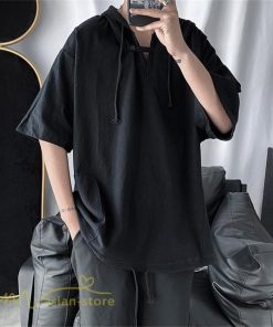 Tシャツ | トップス メンズ カットソー パーカー フード付き カジュアル 無地 7分丈 ゆったり 大きいサイズ 20代 30代 夏新作 ルームウェア 体型カバー シンプル