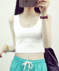 Tシャツ・カットソー | Uネック インナー ショート丈 タンクトップ レディース スポーツウェア ノースリーブ 春夏 トップス タイト コットン