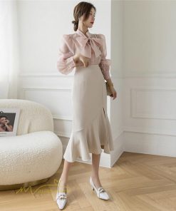 スカート | マーメイドボトムス レディース きれいめ 春 夏 無地 オフィス おしゃれ ミモレ丈 フォーマル 通勤 韓国風 ハイウエスト スリット エレガント 40代