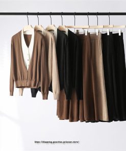 セットアップ | ニットレディース ドッキングニット ニットスカート 秋冬 上品 無地 羽織り フレアスカート ニットカーディガン ウエストゴム