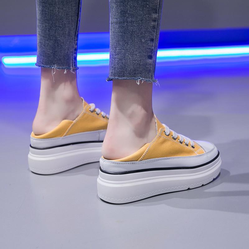 スニーカー | 厚底シューズ キャンバス厚底レディース レースアップ ラウンドトゥ 滑り止めソール ウォーキングシューズ スニーカー スポーツ