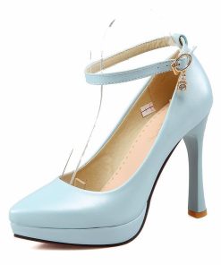 パンプス | ハイヒール シューズ ポインテッドトゥ ヒール 大きいサイズ レディース 走れる 細ヒール アンクルストラップ 宴会 歩きやすい ストラップ