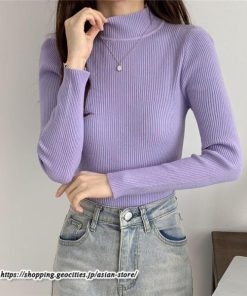 ニット・セーター | カットソー ニット レディース リブニット 長袖 秋冬 春 トップス スリム ストレッチ インナー 無地 プルオーバー 長袖ニット 通学通勤 長袖カットソー 着痩せ
