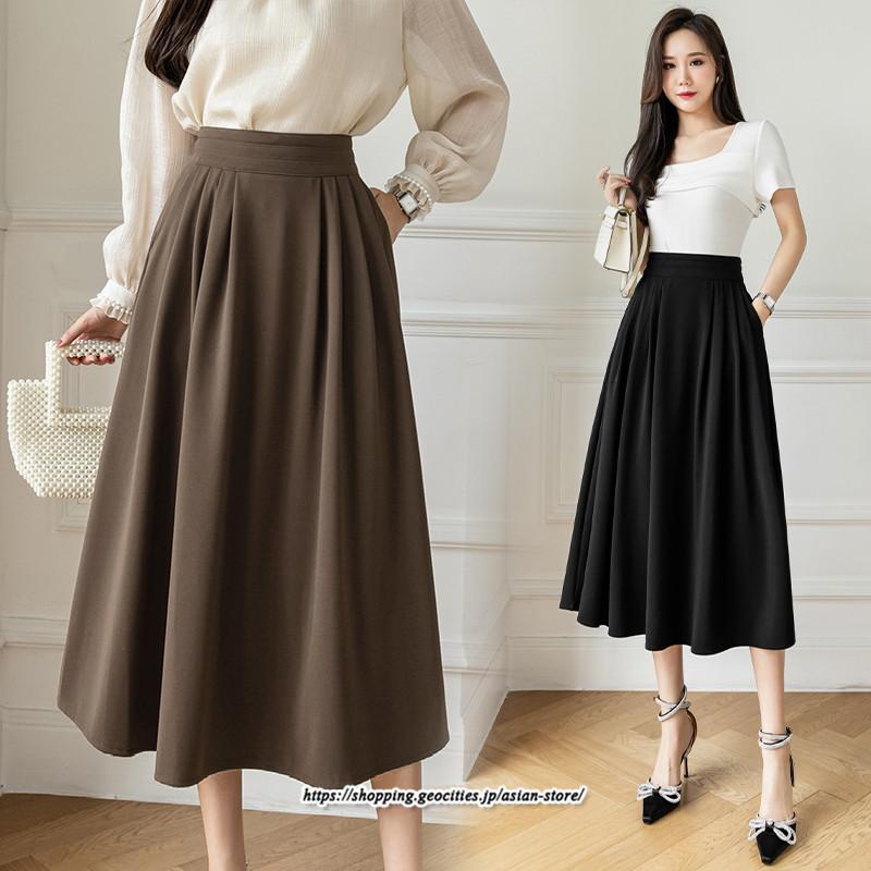 スカート | フレア ロングレディース 40代 きれいめ おしゃれ 着痩せ 秋 冬 ボトムス ロング 30代 20代 50代 暖か Aラインラシャ