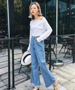 ジーンズ、デニム | 短納期ワイドパンツ デニムパンツ ロングパンツ ジーンズ パンツ 大きいサイズ ハイウエスト 2019新作 ストレッチ レディースボトムス デニムズボン