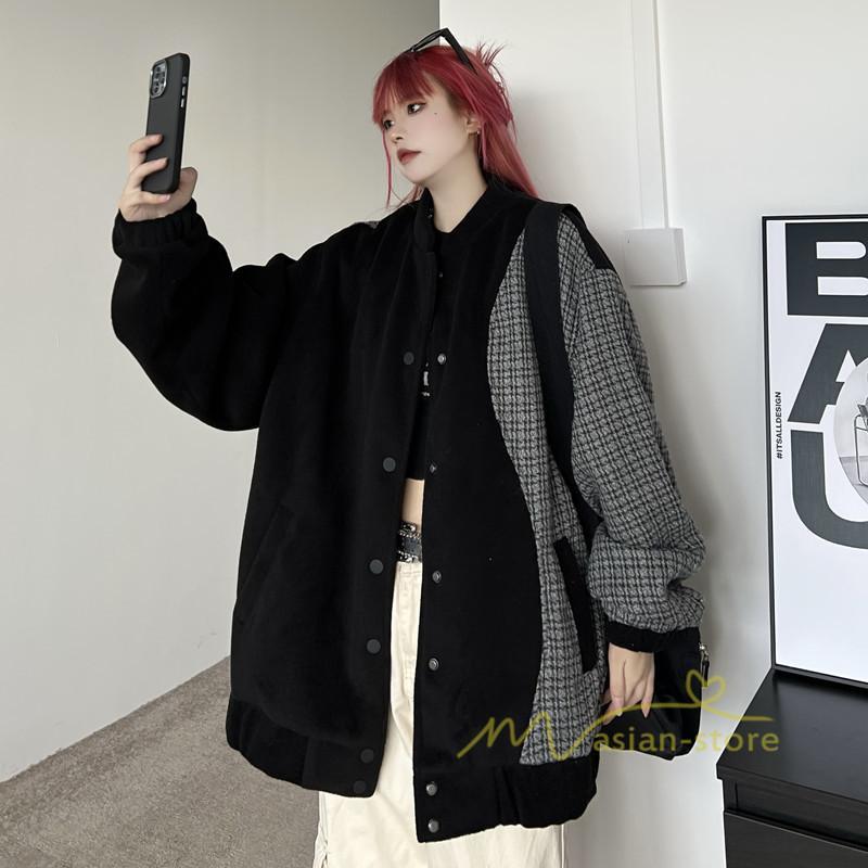 コート・ジャケット | ジャケット レディース アウター 長袖 ブルゾン メンズ スタンドカラージャケット トップス 20代30代 ゆったり 40代50代 オーバー Oversize 羽織り 秋冬