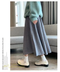 スカート | マタニティ秋 冬 コーデ マタニティウェア レディース Aライン ニット 2022新作 ゆったり カジュアル 大きいサイズ チェック ウエスト調整