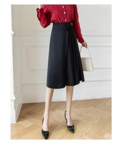 スカート | レディース ロング フレア 黒 Aライン 秋冬 ミモレ ハイウエスト 体型カバー キレイめ オシャレ フェミニン 着痩せ 通勤 お出かけ 可愛い 通学