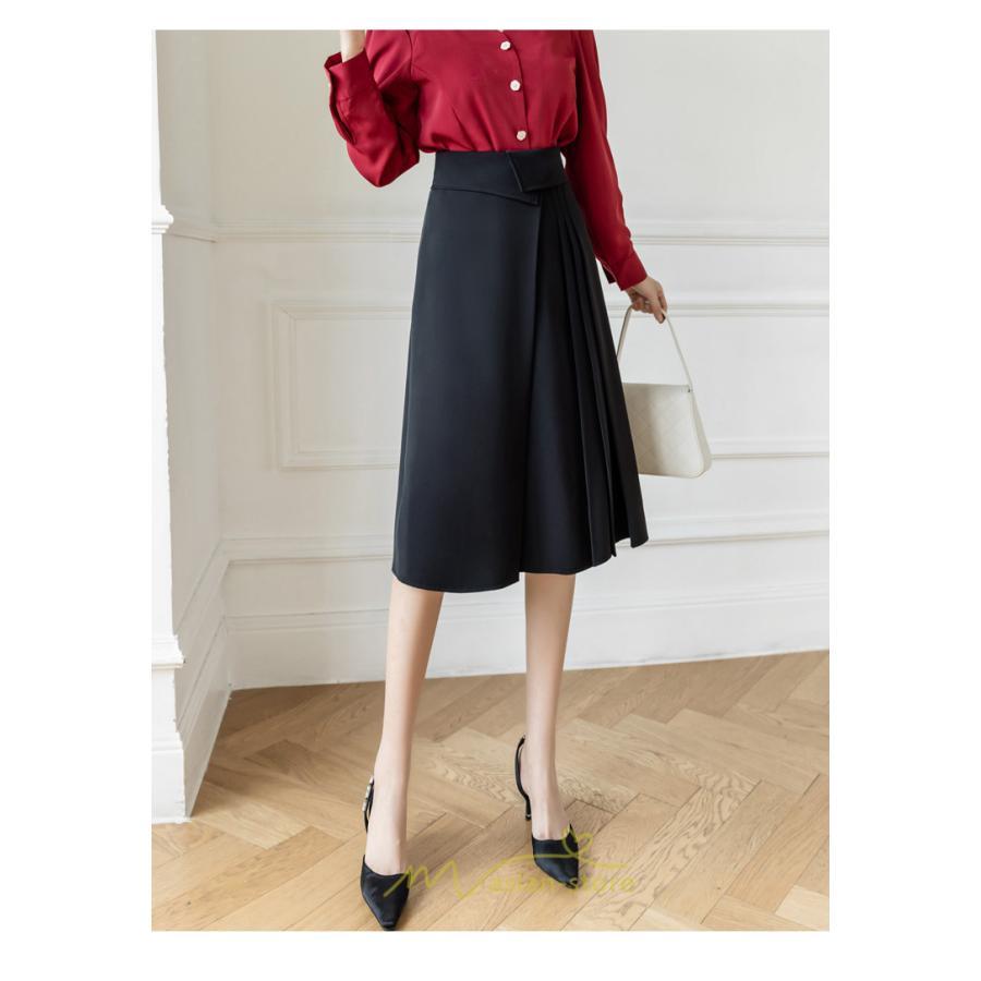 スカート | レディース ロング フレア 黒 Aライン 秋冬 ミモレ ハイウエスト 体型カバー キレイめ オシャレ フェミニン 着痩せ 通勤 お出かけ 可愛い 通学