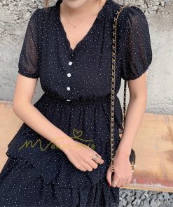 マキシ | ワンピース レディース 40代 膝丈ワンピース 春夏 半袖 シフォンワンピース 通勤OL オシャレ結婚式ドレス Vネック 20代30代 きれいめ 上品 着痩せ Aライン