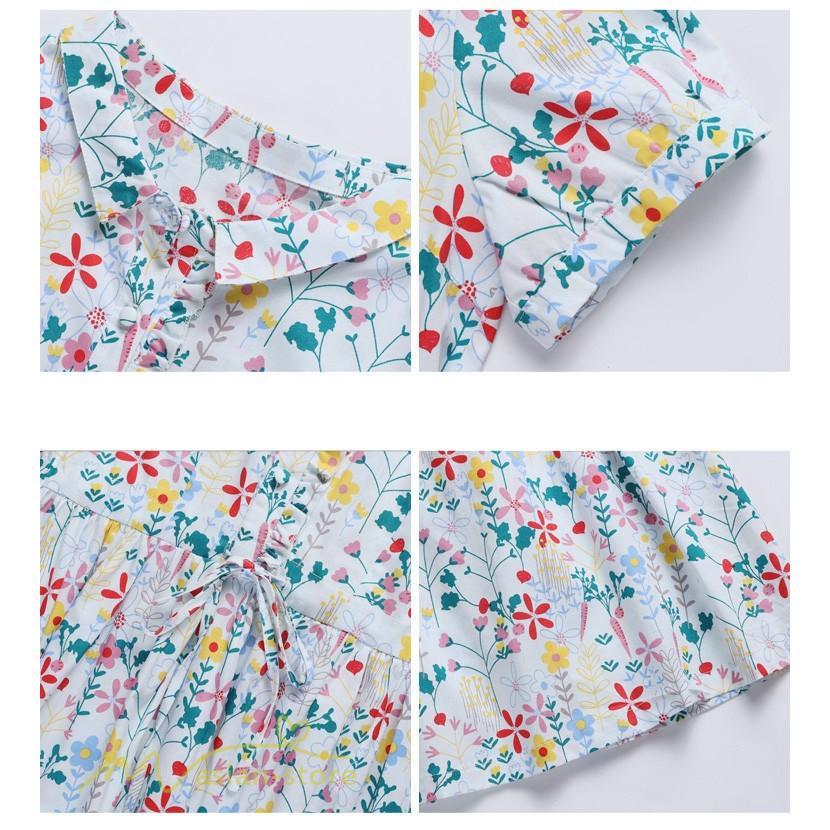 ミディアム | ワンピース レディース 花柄 サマーワンピース 半袖 シャツワンピース 夏 30代 40代 きれいめ プリント おしゃれ 膝丈 ミディアムワンピース 大きいサイズ