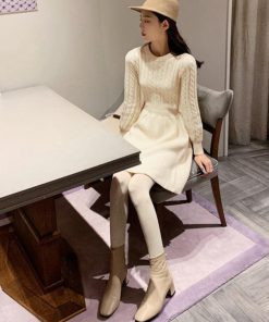 ワンピース | ケーブル編みニットミニ韓国風