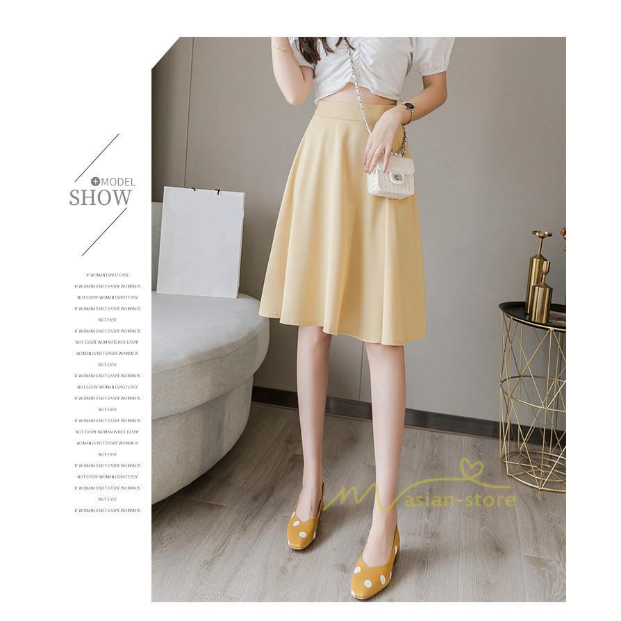 スカート | 膝丈 春秋 無地 フレアレディース ミディアム丈 ペンシルミモレ 黒 大人 20代 30代 40代 上品 OL エレガント 母 ママ