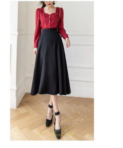 スカート | レディース ロング ミモレ フレアAライン ロング着痩せ 通勤 通学 オフィス OL オシャレ キレイめ カジュアル 20代30代40代50代