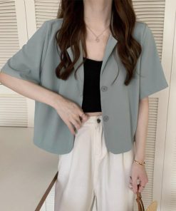 テーラードジャケット | ベーシッククロップド丈半袖ジャケット