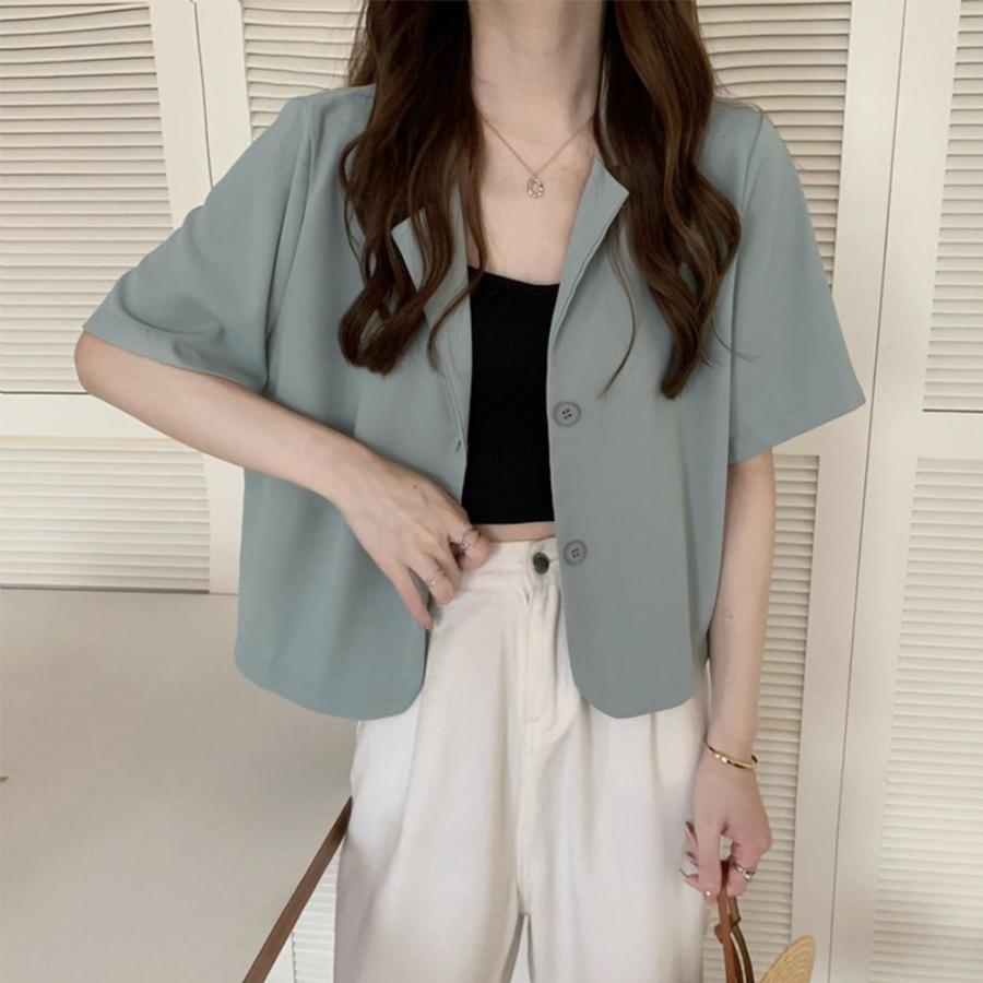 テーラードジャケット | ベーシッククロップド丈半袖ジャケット