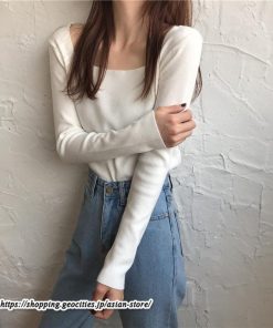 ニット・セーター | カットソー ニット レディース リブニット 長袖 秋冬 春 トップス スリム ストレッチ インナー 無地 長袖ニット 着痩せ 長袖カットソー 通学通勤 プルオーバー