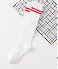 ストール | レディース 2本ライン 通学 ボーダー 靴下 無地 ロングソックス 靴下 綿 ハイソックス