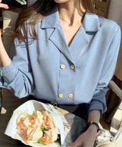 シャツ・ブラウス | ブラウス レディース 長袖ブラウス 春秋 オフィスブラウス 白vネック オシャレブラウス シフォントップス 韓国風 大人 上品 通勤OL ゆったりシャツ 50代 40代