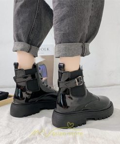 ショートブーツ | ブーツ レディース レースアップブーツ 履きやすい 卒業式 袴ブーツ 送料無料 スムース つやあり 美脚 編み上げ ブラック 黒 つや消し