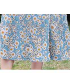 マキシ | ワンピース レディース 着痩せ Vネック カジュアル 花柄 サマーワンピース きれいめ 裾口スリット 日常感 Vネック 膝丈 夏新作 40代 きれいめ 半袖 30代 20代