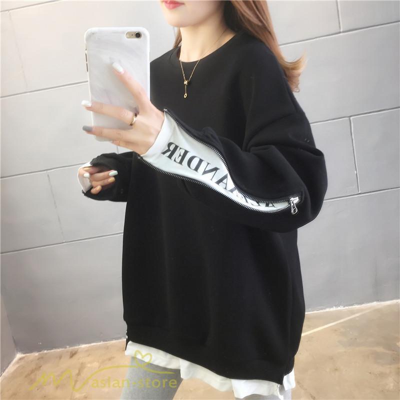 パーカー | トレーナー レディース 秋物 長袖フェイク ロングT 重ね着風 スウェット トップス 秋服 ゆったり 秋冬 大人 プルオーバー 20代30代40代50代60代