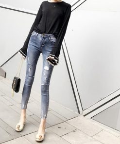 スキニーパンツ | ダメージジーンズデニムスキニーパンツ