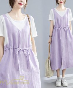 マキシ | ワンピース ロングワンピース レディース 重ね着 半袖ワンピース 切り替え 20代 30代 無地 上品 カジュアル 50代 40代 体型カバー Aラインワンピース 着痩せ