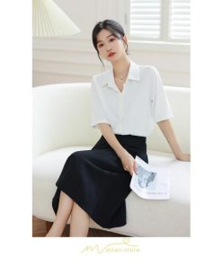 シャツ・ブラウス | ブラウス シャツ オフィス レディース 白 緑 半袖 ビジネス カジュアル 制服 事務服 コスプレ シフォン 柔らかい 華奢見え ファッション 2022新作 開襟 通勤 OL