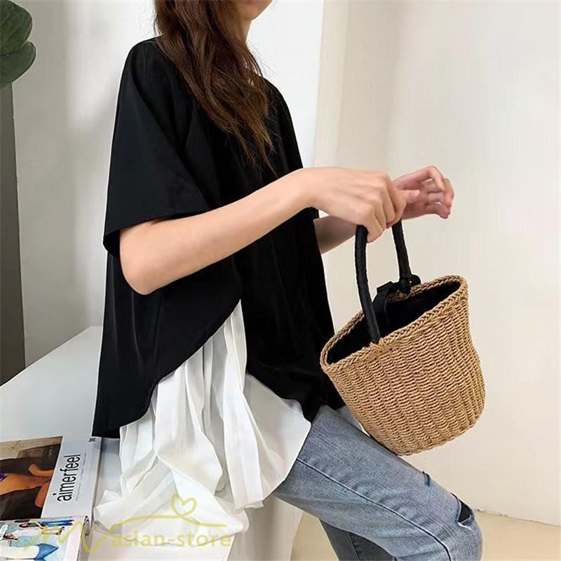 シャツ・ブラウス | ブラウス 夏服 レディース 半袖 五分袖 トップス 切り替え フェイク シフォン 涼感 通気性 無地 可愛い 女っぽい ゆったり 50代60代 大人 揺れる 30代40代