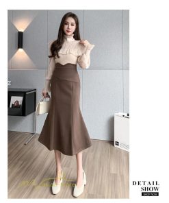 スカート | レディース フィッシュテール秋冬コーデ フレア AラインOL ビジネス カジュアル 大きいサイズ XL 20代 ラシャ 40代 上品 30代