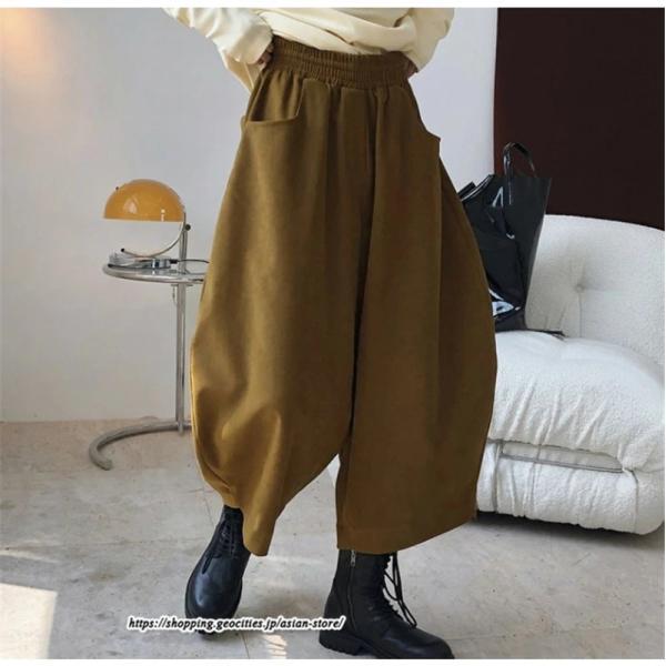 ワイドパンツ | バルーンパンツ コクーンパンツ パンツ ボトムス レディース 夏秋物 ロングパンツ 九分丈 ウエストゴム 通学通勤 20代50代 無地 大人 ボールパンツ