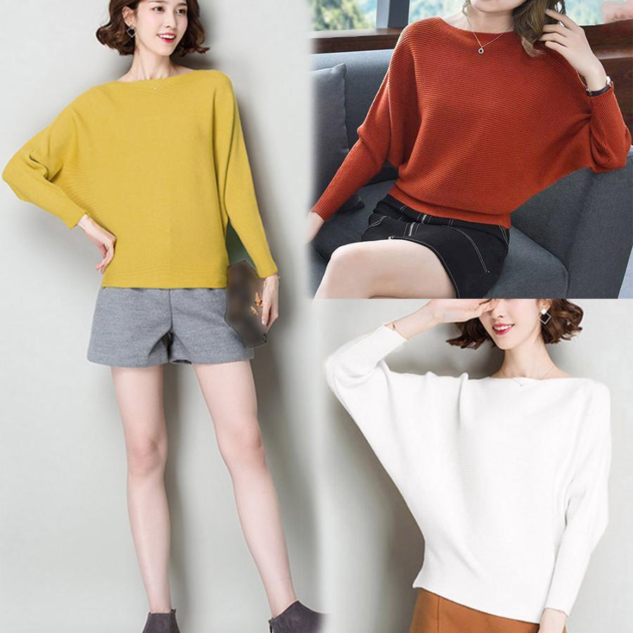 ニット・セーター | ニットトップス ボートネック長袖