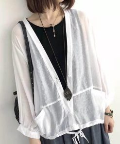 カーディガン | レディース UVカットー 初秋 秋新作 コーデ 冷え防止 羽織 ボタン Vネック 無地 長袖 7色 フリーサイズ かわいい 春 夏 秋 透け感 体型カバー