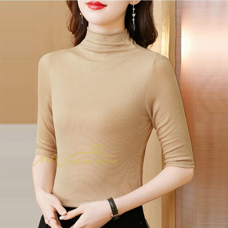 tシャツ・カットソー | トップス カットソー インナー Tシャツ レディース 五分袖 春 カジュアル おしゃれ 女性用 シンプル 着痩せ 20代30代40代50代 ホワイト ブラック 夏物 無地