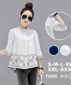 シャツ・ブラウス | シャツ ブラウス レデイース 刺繍 花柄 トップス ファッション シンプル デイリーコーデ エスニック トレンド お出かけ フェミニン エレガント カジュアル